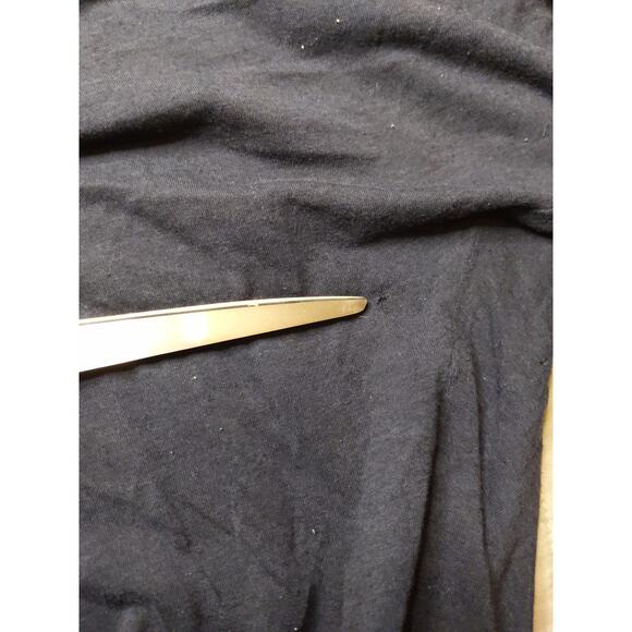 Vince Womens Medium Tunic Top Navy Cotton Short Sleeve Long Length Basic - Picture 8 of 9